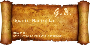 Gyuris Marietta névjegykártya